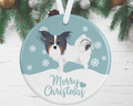 Black Tan And White Papillon Christmas Ornament