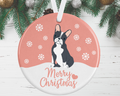 Black Boston Terrier Christmas Ornament