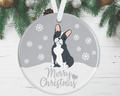 Black Boston Terrier Christmas Ornament