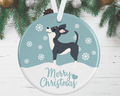 Black And White Chihuahua Christmas Ornament