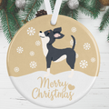 Black And White Chihuahua Christmas Ornament