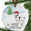 Black and White French Bulldog Christmas Ornament