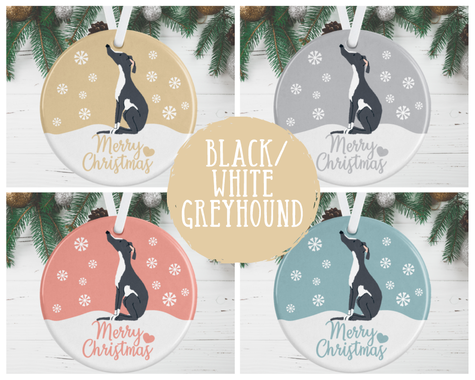 Black Greyhound Christmas Decoration