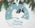 Pomeranian Christmas Ornament Black And White