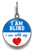 Blind Pet ID Tag - Blue