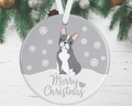 Blue Boston Terrier Christmas Ornament