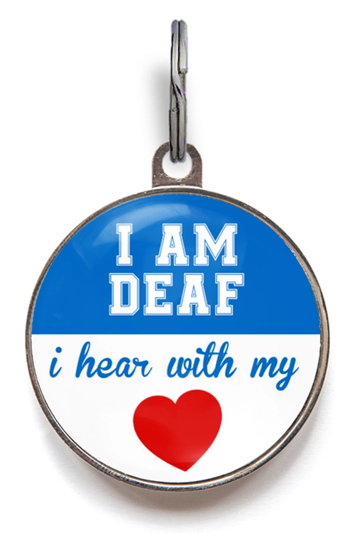 Deaf Pet ID Tag - Blue