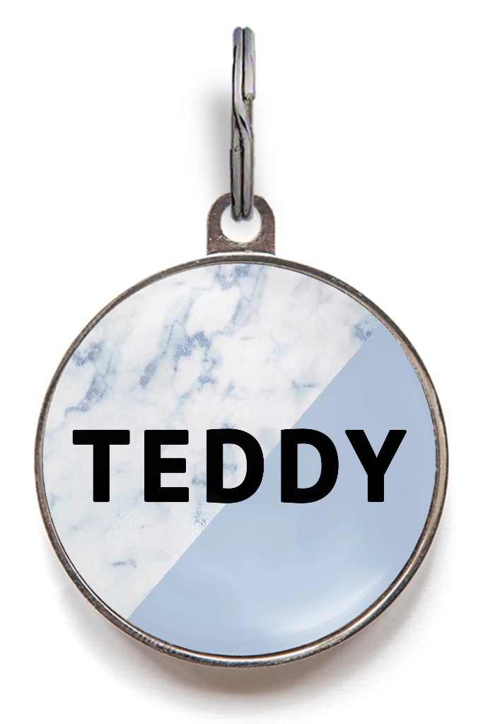 Blue Marble Dog Name Tag
