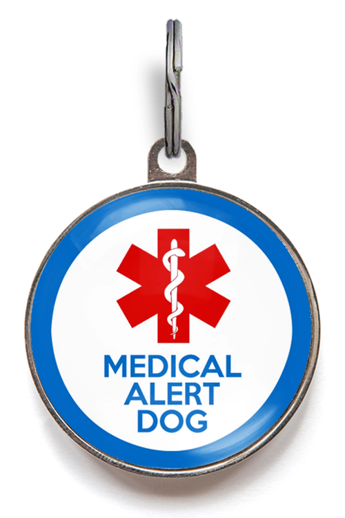 Medical Alert Dog Dog ID Tag - Blue
