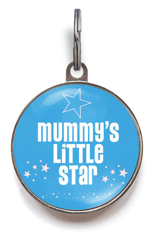 Mummy's Little Star Pet Tag - Blue