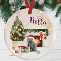 Blue Russian Cat Christmas Decoration