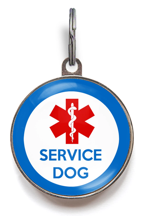 Service Dog Pet Tag - Blue