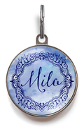 Blue Watercolour Pet Name Tag