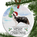border collie christmas ornament