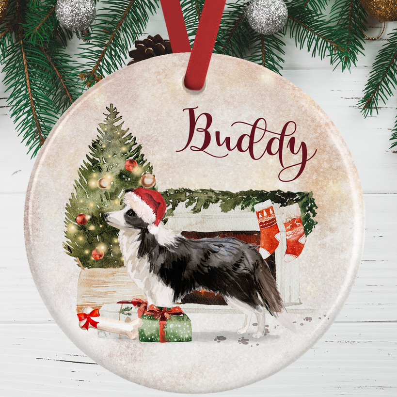 Border Collie Christmas Decoration