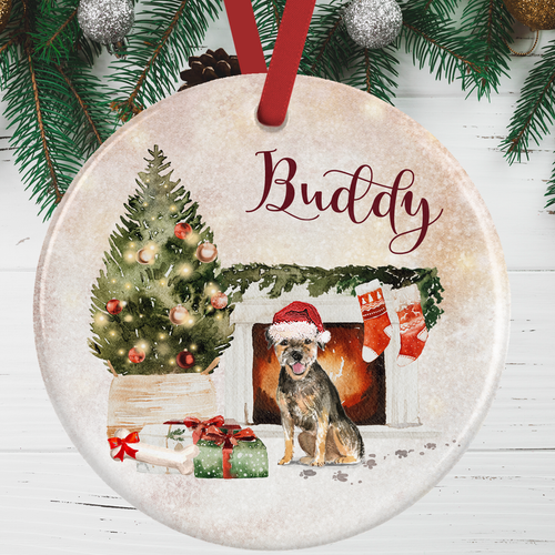 Border Terrier Christmas Ornament