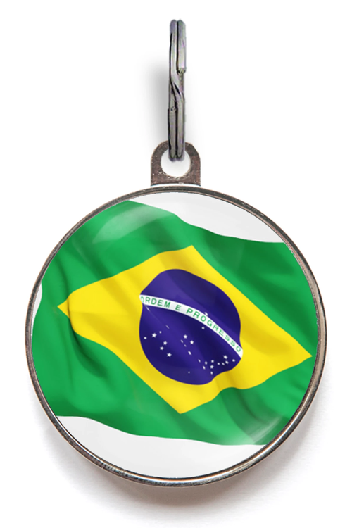 Brazil Flag Pet ID Tag