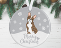 Brindle Boston Terrier Christmas Ornament