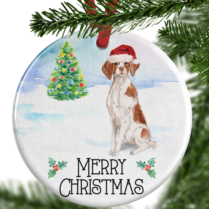 Brittany Spaniel Christmas Ornament
