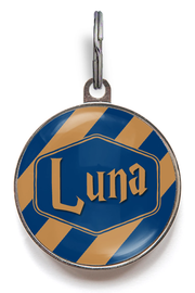 Bronze and Blue Pet Name Tag