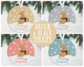 Brown & Black Terrier Christmas Decoration