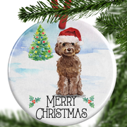 Brown Cockapoo Christmas Ornament