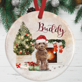 Brown Cockapoo Christmas Decoration