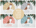 Brown and White Border Collie Christmas Decoration