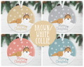Brown & White Collie Christmas Decoration
