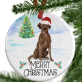 Chocolate Labrador Christmas Ornament