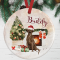 Chocolate Labrador Christmas Decoration