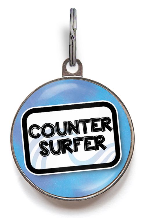 Counter Surfer Dog ID Tag