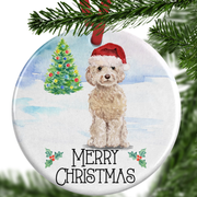 Cream Cockapoo Christmas Ornament 