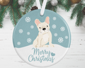 Cream French Bulldog Christmas Ornament