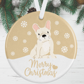 Cream French Bulldog Christmas Ornament