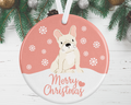 Cream French Bulldog Christmas Ornament