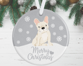 Cream French Bulldog Christmas Ornament