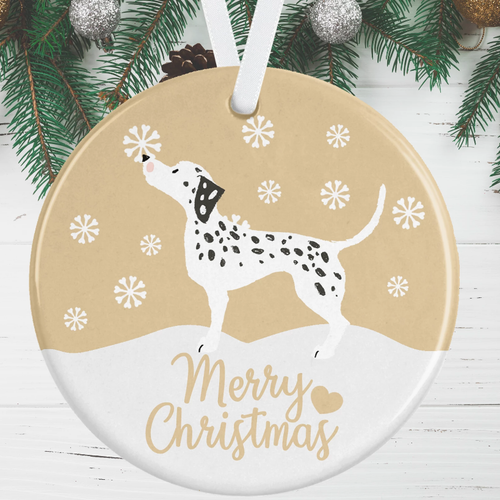 Dalmatian Dog Christmas Decoration - Gold