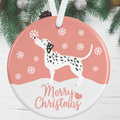 Dalmatian Dog Christmas Decoration - Pink