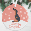 Doberman Christmas Decoration - Pink