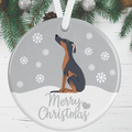 Doberman Christmas Decoration - Silver