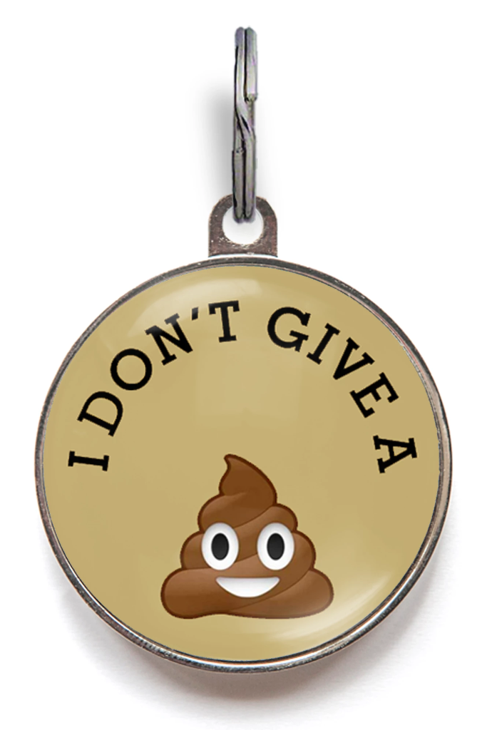 I Don't Give A Sh*t Poo Emoji Dog Tag