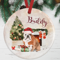 English Bulldog Christmas Decoration
