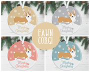 Fawn Corgi Christmas Decoration