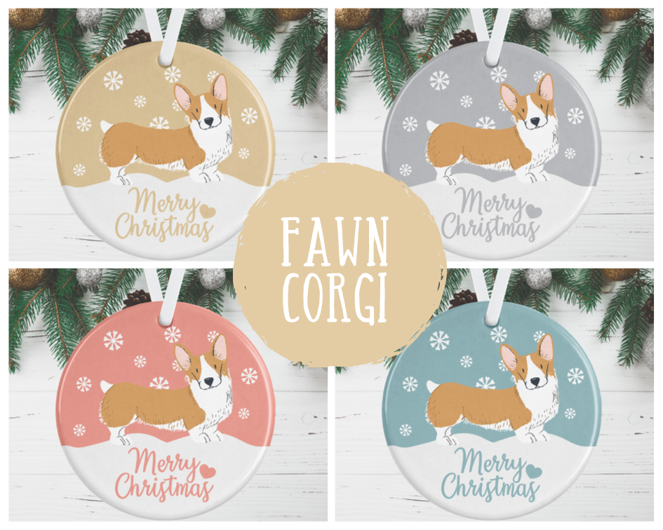 Fawn Corgi Christmas Decoration