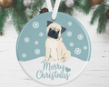 Fawn Pug Christmas Ornament