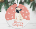 Fawn Pug Christmas Ornament