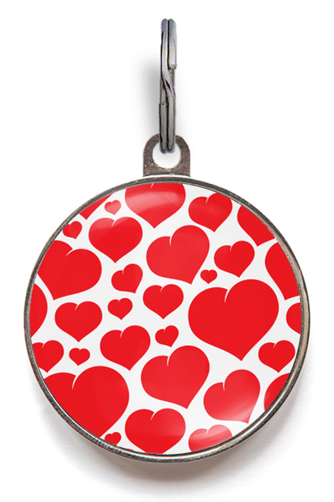 Floating Hearts Pet ID Tag