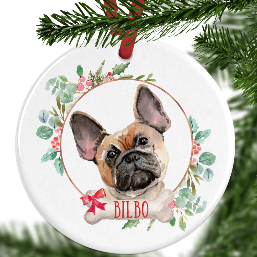 French Bulldog Personalised Christmas Ornament