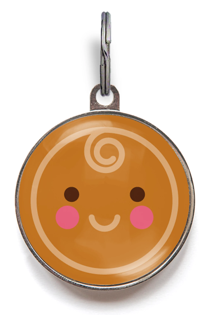 Gingerbread Man Face Pet Tag